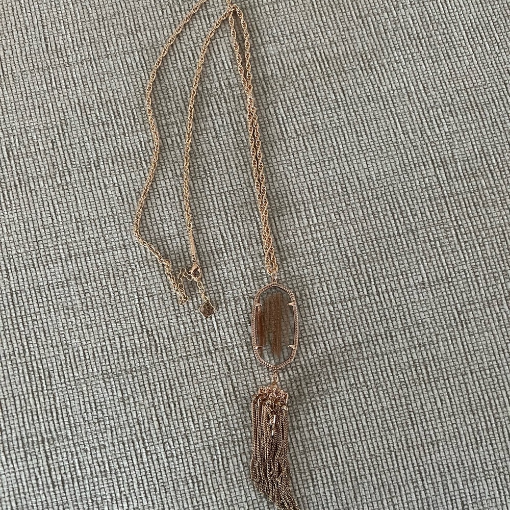 Rayne Necklace - Rose Gold and clear stone, NWOTcomes with Kendra Scott Dust Bag